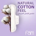 Fam Night Sanitary Pads with Wings, Natural Cotton Feel, Economic 24 Pack