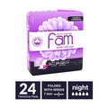 Fam Night Sanitary Pads with Wings, Natural Cotton Feel, Economic 24 Pack