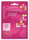 Andalou Naturals Instant Hydration Hydro Serum Facial Sheet Mask 1000 Roses 0.6 oz