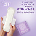 Fam Female Napkins Super Sanitary Pads with Wings 3D Core 30 Pieces