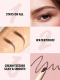 Sheglam Better Brows Long-Lasting Eyebrow Pencil Chocolate Brown, Waterproof Cream Texture with Spoolie