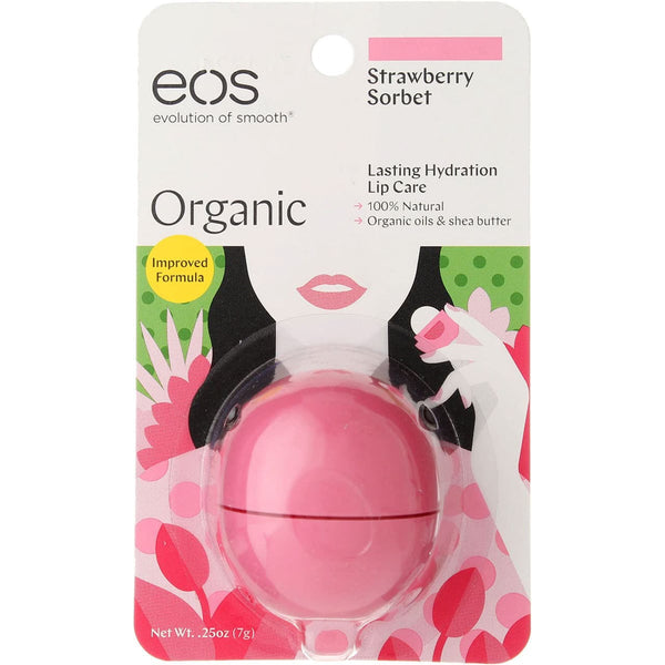 eos Organic Strawberry Lip Balm Shea Butter Hydration 7 g