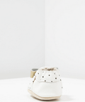 Rose et Chocolat ClassicZ Leather Baby Slippers Polka Dot White