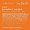 Andalou Naturals Facial Mask Hydro Serum Sheet Mask Vitamin C Brightening 0.60 oz