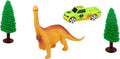 Maisto Built-N-Play Dinosaur Cardboard Playset with Volcano, Landscape and Toy Car