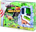 Maisto Built-N-Play Dinosaur Cardboard Playset with Volcano, Landscape and Toy Car