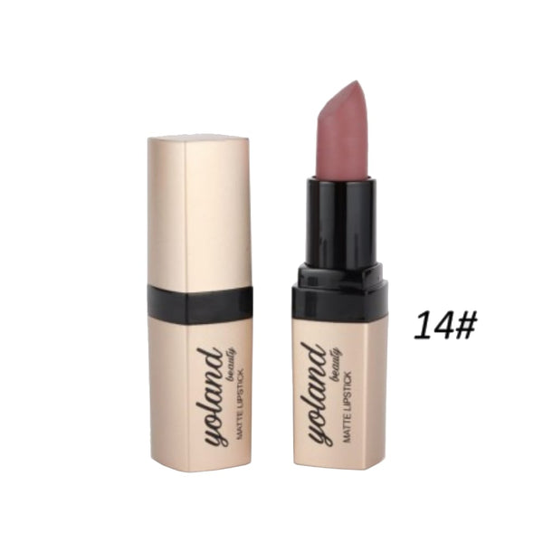 Yolande Beauty Matte Lipstick Creamy Long-Lasting Formula Vitamin E Macadamia Oil Shade 14 3.8g