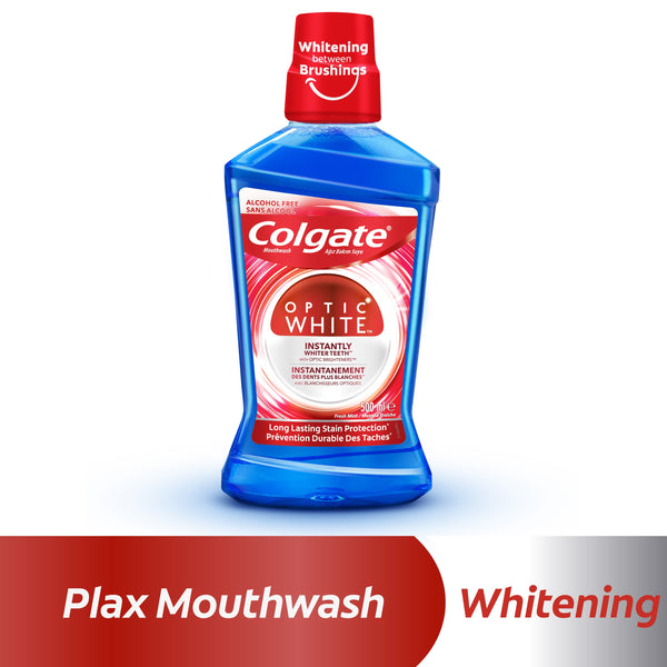 Colgate Optic White Brightening Mouthwash Alcohol-Free Fluoride 500ml