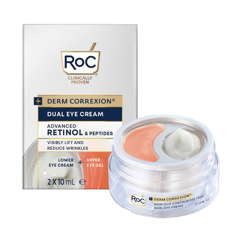 RoC Derm Correxion Advanced Retinol Dual Eye Cream Gel, Peptide Firming, 2 x 10 ml