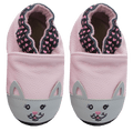Rose et Chocolat ClassicZ Girls' Leather Indoor Slippers, Pink Sweetheart Kitty