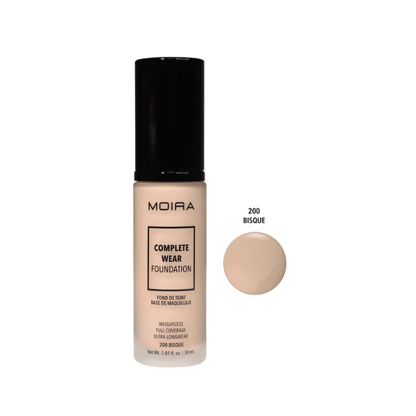 Moira Complete Wear Foundation Cream Natural Matte Medium to Full Coverage Shade 200 Bisky
