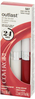 CoverGirl Outlast All-Day Liquid Lip Color With Topcoat Ever Red-Dy 507