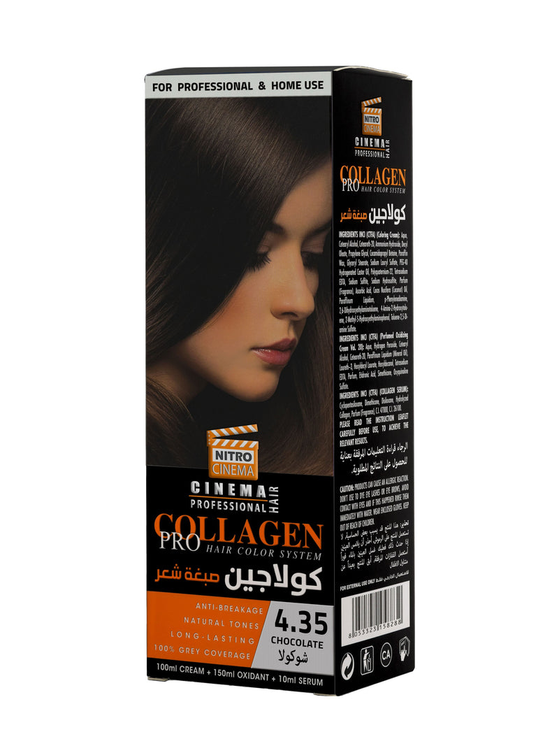 Nitro Cinema Collagen Cream Hair Dye Ammonia-Free Chocolate 4.35