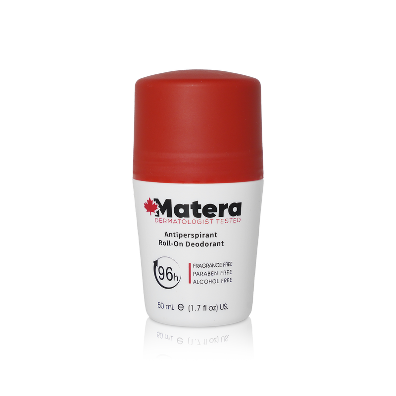 Matera Deodorant Roll-On Fragrance-Free Alcohol-Free Sweat Protection