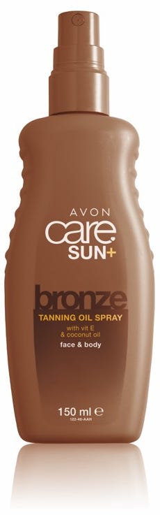 Avon Care Sun + Bronze Tanning Oil Spray Vitamin E Coconut Oil Face & Body 150 ml