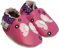 Rose et Chocolat ClassicZ Butterfly Slippers Soft Leather Suede Sole Fluchsia