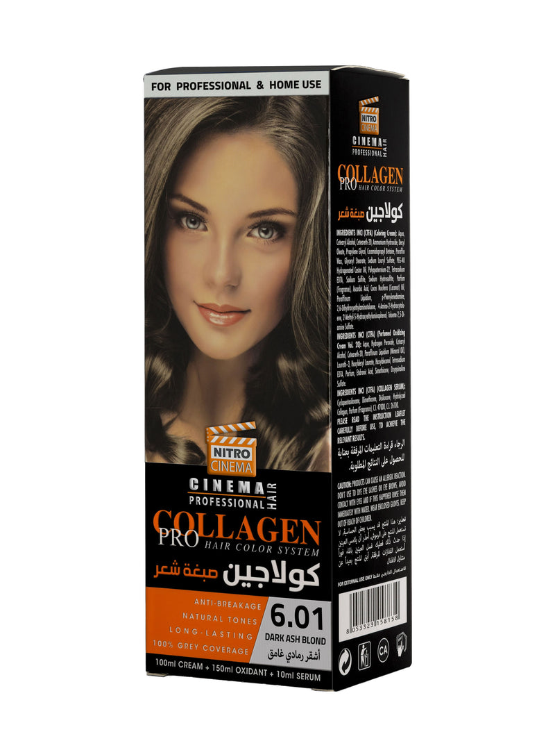 Nitro Cinema Collagen Hair Dye Cream Dark Ash Blonde 6.01