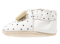 Rose et Chocolat ClassicZ Indoor Slippers Soft Leather Sole Polka Dot White Girls 2-3y