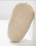 Rose et Chocolat ClassicZ Indoor Slippers Soft Leather Sole Polka Dot White Girls 2-3y