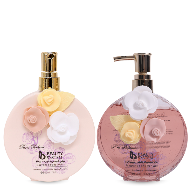 Beauty System Purple Body Lotion and Shower Gel Set, Fragranced, 500 ml + 500 ml