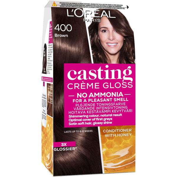 L'Oreal Paris Casting Creme Gloss Semi-Permanent Hair Color Non-Ammonia 400 Brown