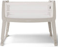 Snuzpod Studio Bedside Crib Oslo Grey with Panoramic Mesh and Castor Wheels