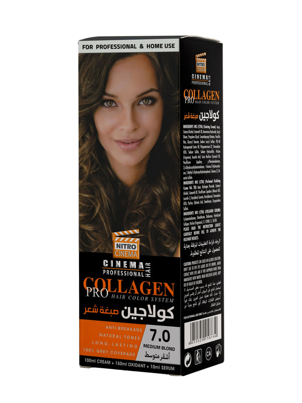 Nitro Cinema 8196 Collagen Cream Hair Dye Ammonia-Free Medium Blonde 7.00 100 ml