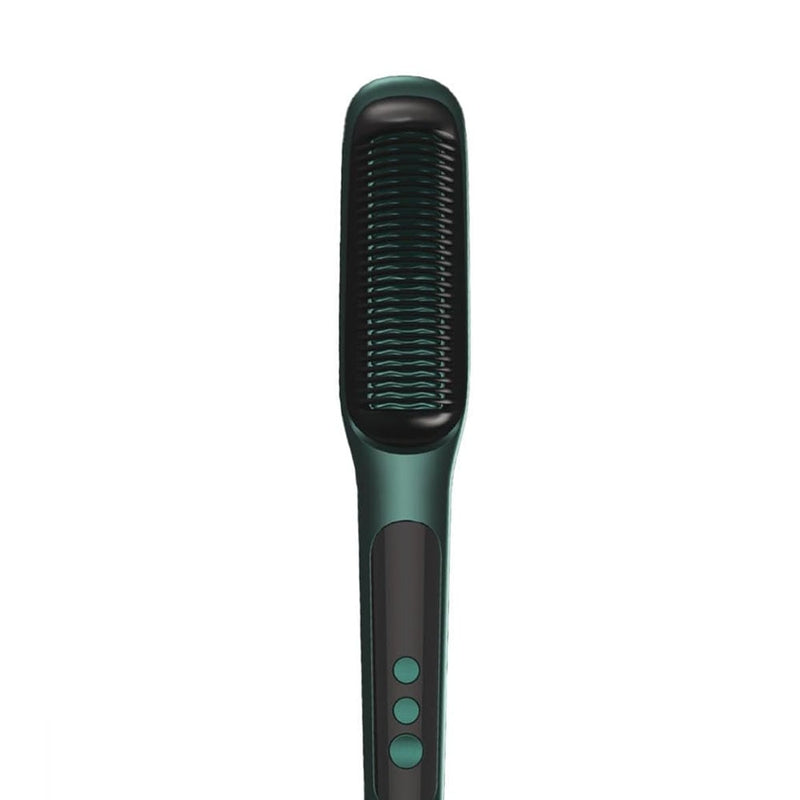 United Professional UN-208 Electric Hair Straightening Brush, Negative Ion, Green, 30W