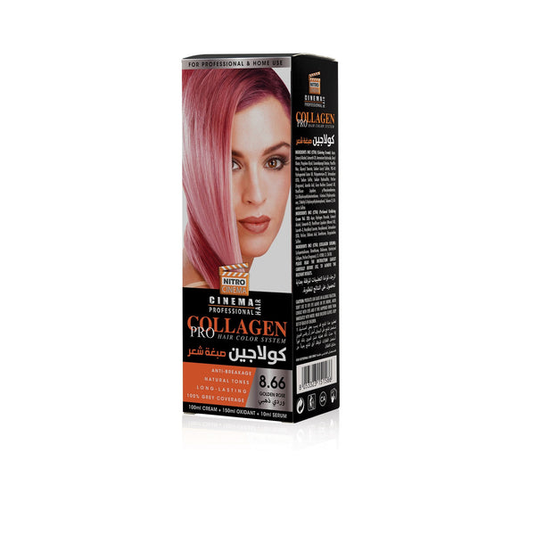 Nitro Cinema 8318 Collagen Hair Dye Cream Rose Gold 8.66 Ammonia-Free