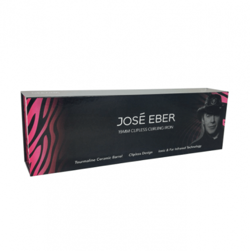 Josie Eber 19mm Curling Iron Tourmaline Ceramic Barrel Ionic Technology Zebra Pink NF1