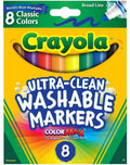 Crayola Ultra Clean Washable Broad Line Markers Color Max Ink 8 Count