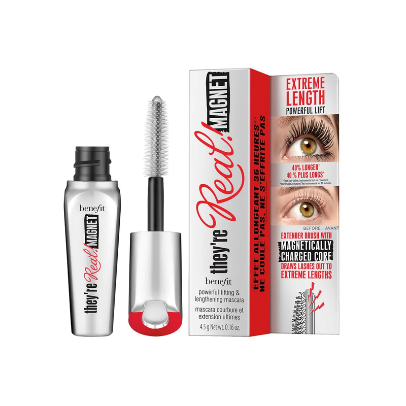 Benefit The Real Magnet Mascara Mini Lengthening Lightweight Flexible Formula Black