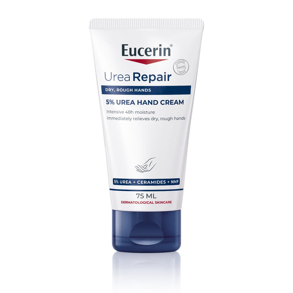 Eucerin UreaRepair 5% Urea Hand Cream with Ceramides, Fragrance-Free, 75ml