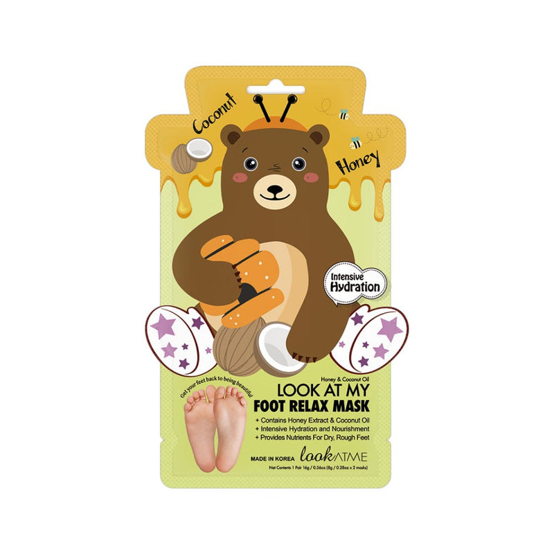 Look At Me Look At My Foot Relax Foot Mask Bear Moisturizing Mask 1 Pair