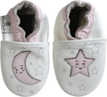 Rose et Chocolat ClassicZ Moon Stars White Leather Baby Slippers