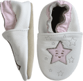 Rose et Chocolat ClassicZ Rubber Slippers Leather Soft Suede Sole White Moon Stars