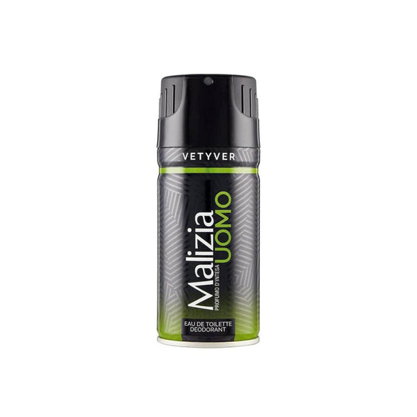 Malizia Vetyver Men's Deodorant Spray with Woody Scent, 150 ml
