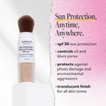 Derma E Sun Protection Brush-On Mineral Powder SPF 30 Zinc Oxide Translucent Finish