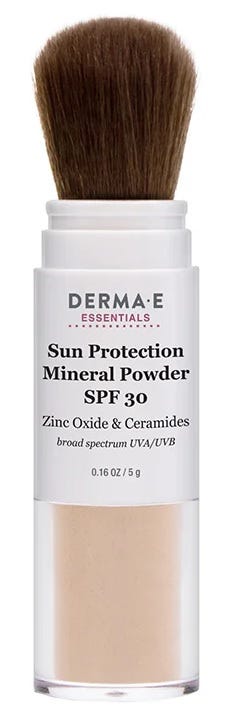 Derma E Sun Protection Brush-On Mineral Powder SPF 30 Zinc Oxide Translucent Finish