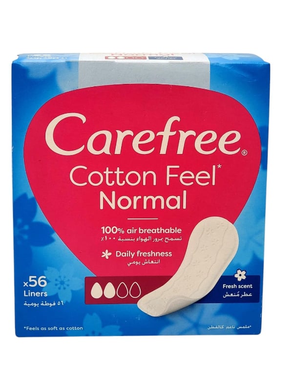 Carefree Cotton Fresh Scented Panty Liners Medium 56 Pads