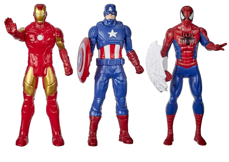 Marvel 6-Inch Basic Action Figures 3-Pack, Articulated Superhero Figures with Accessories
