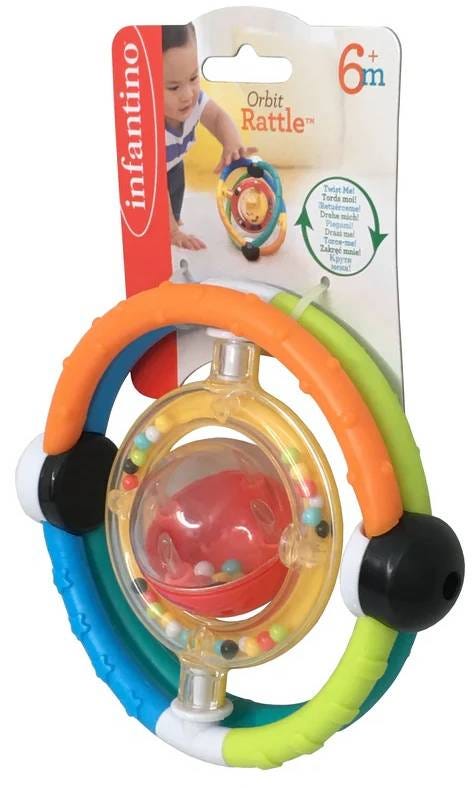 Infantino Orbit Rattle Activity Ball with Rattling Beads, 6 Months+