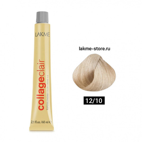 Lakme Collageclair Superblonding Color Cream Low Ammonia Ceramide Complex 12/10 Light Ash Blonde 60 ml