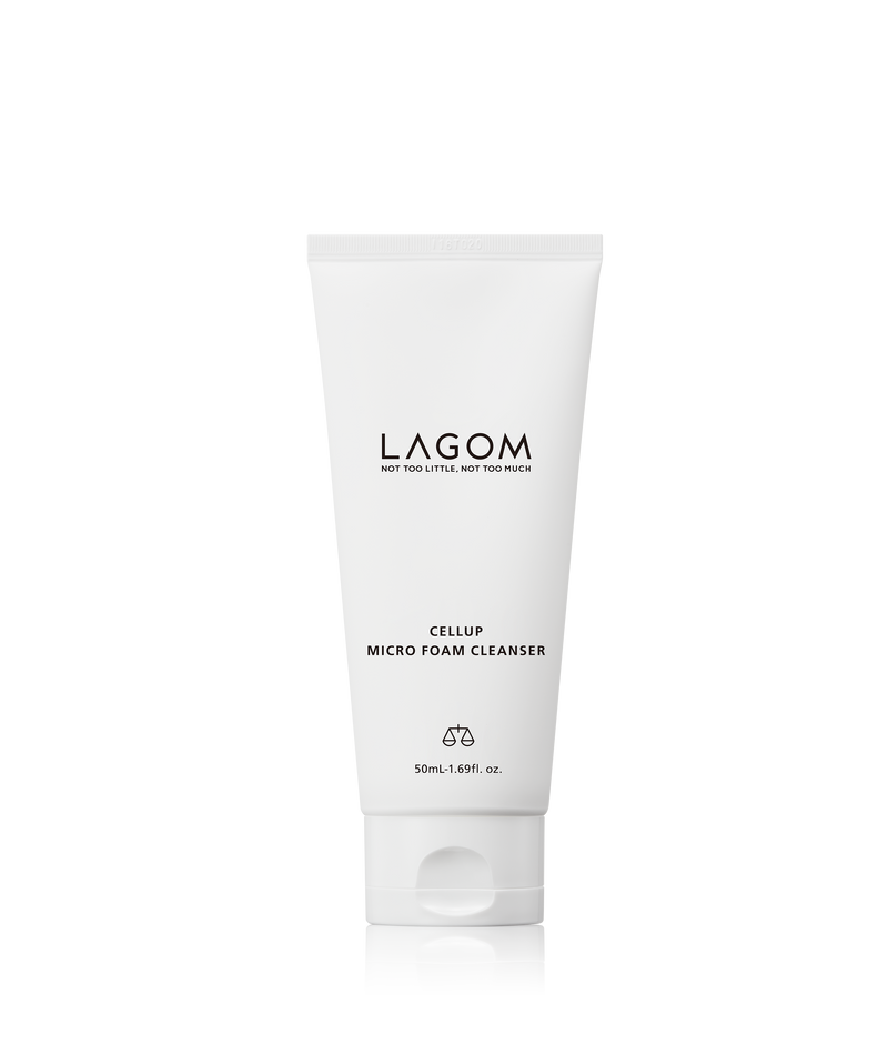 Lagom Cellup Micro Foam Cleanser Mini, Moisturizing Facial Foam Cleanser