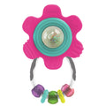 Infantino Spin & Rattle Teether, Textured Petals, Spinning Rainbow Beads, Pink