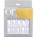 Or Squoval False Nails White 24-Piece Set with Glue, File and Manicure Stick