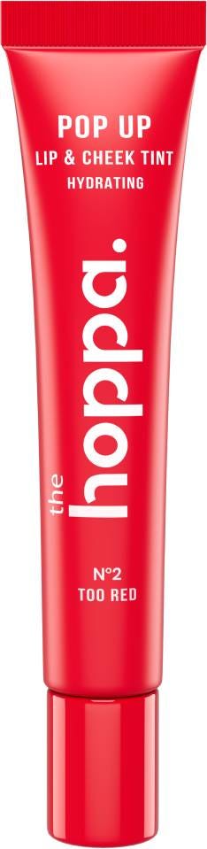 The Hoppa Moisturizing Lip and Cheek Tint Cream Bright Red Hyaluronic Acid Jojoba 10 ml