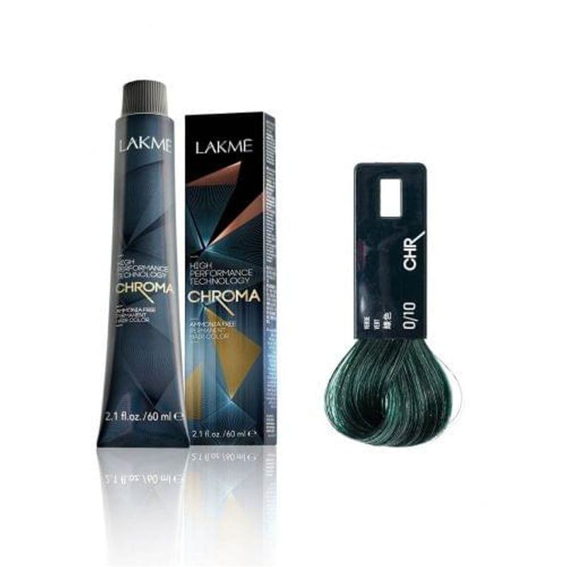Lakme Chroma Permanent Hair Color Ammonia-Free Conditioning Formula 0/10 Green 60 ml