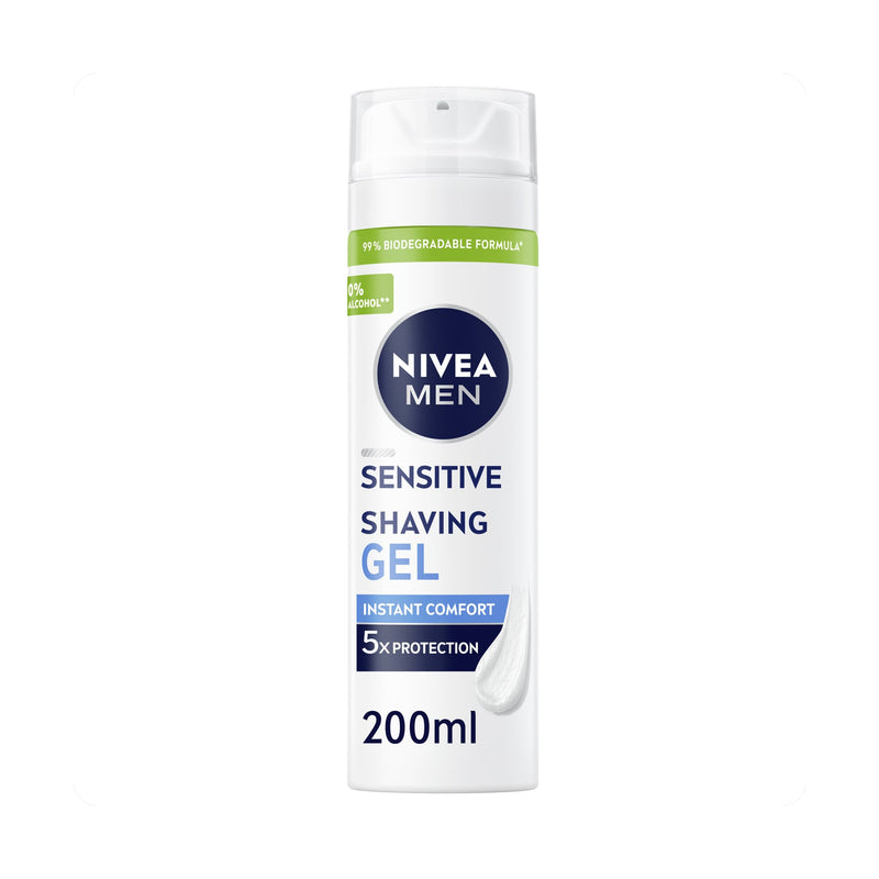 NIVEA Sensitive Skin Shaving Gel Hydrating Aloe Vera Glycerin 200 ml