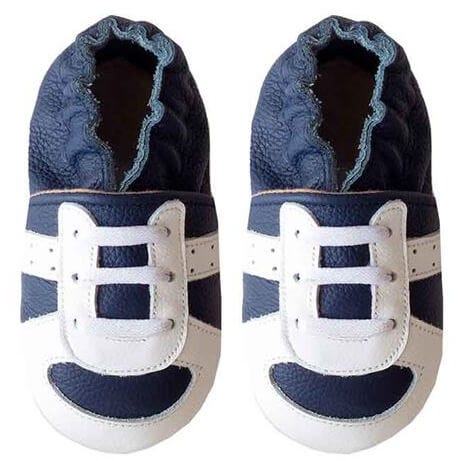 Rose et Chocolat ClassicZ Baby Leather Indoor Slippers Navy